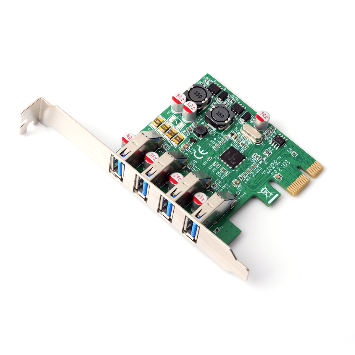 4口USB 3.0 PCI-Express擴(kuò)展卡(支持短鐵片）
